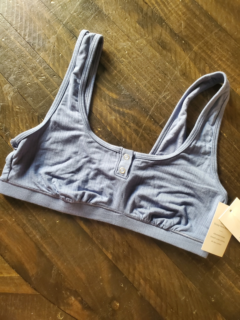 Auden Ribbed Light Blue Comfort Bralette
